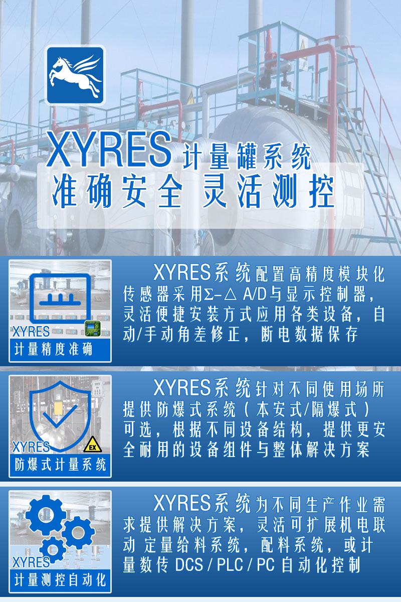 XYRES電子稱重式計量罐系統(tǒng) 特點